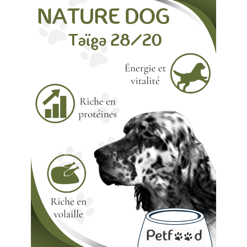 Croquettes Taïga 28/20 Nature Dog 15kg