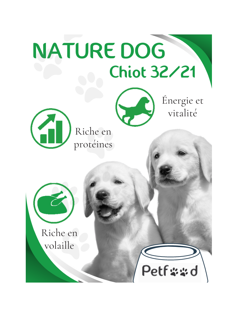 Croquettes Chiot 32/21 Nature Dog 15kg