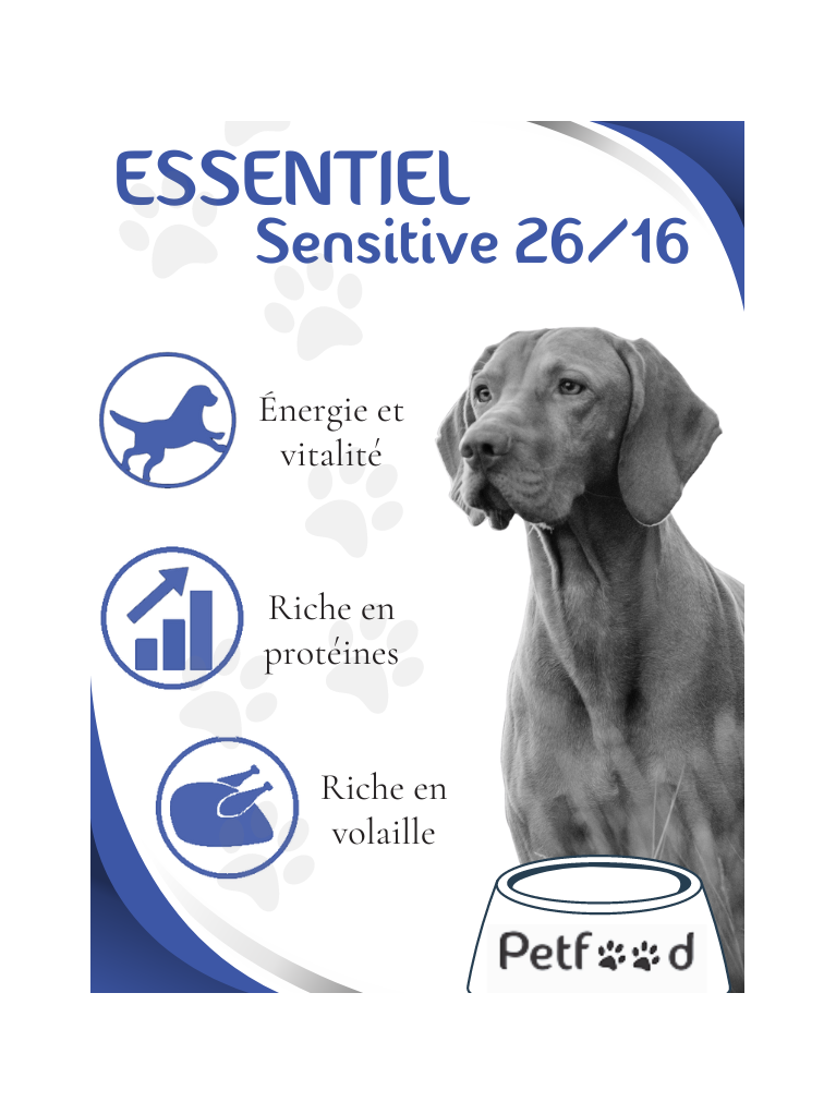 Croquettes Essentiel Sensitive 26/16 Low Grain Nature Dog 15kg
