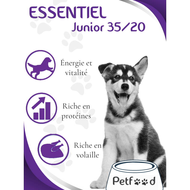 Croquettes Essentiel Junior 35/20 Low Grain Nature Dog 15kg