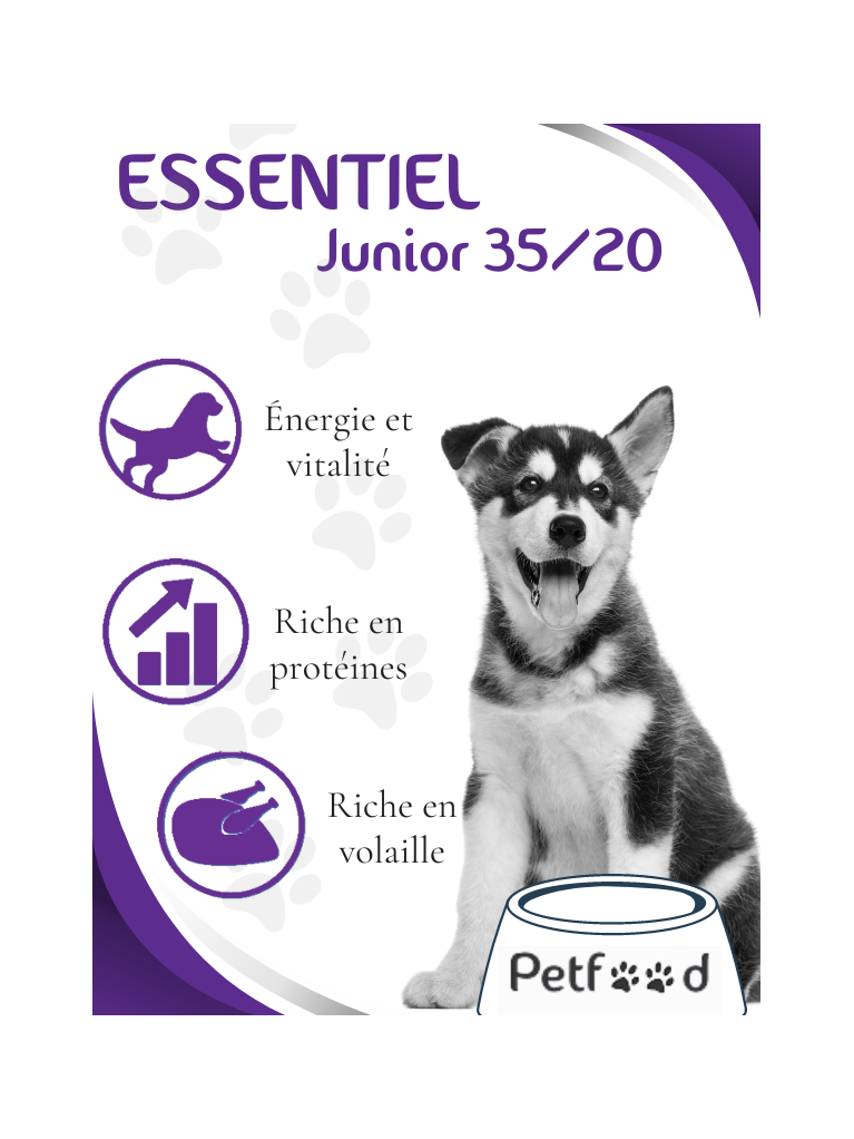 Croquettes Essentiel Junior 35/20 Low Grain Nature Dog 15kg