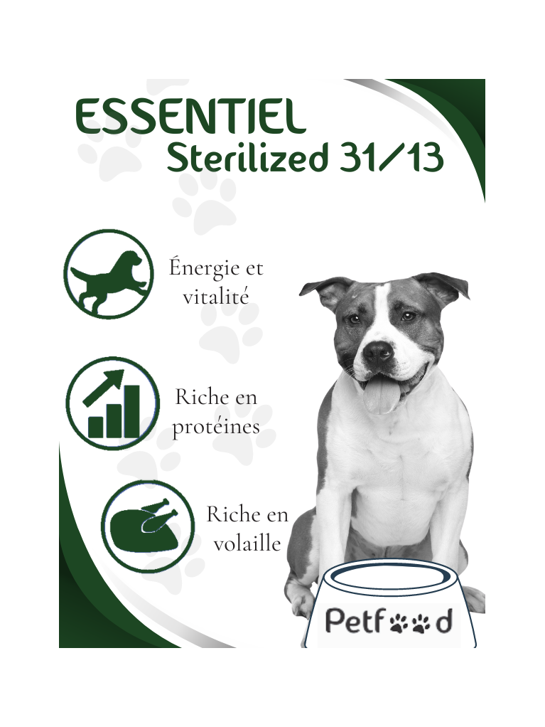 Croquettes Essentiel Stérilisé 31/13 Low Grain Nature Dog 15 kg