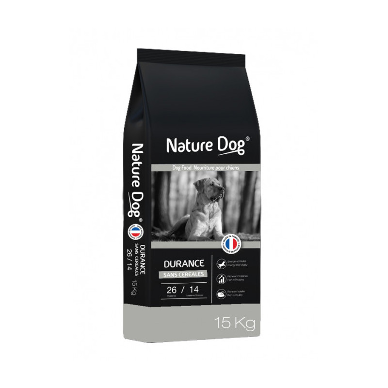 Croquettes Durance Pro sans céréale 26/14 Nature Dog 15kg